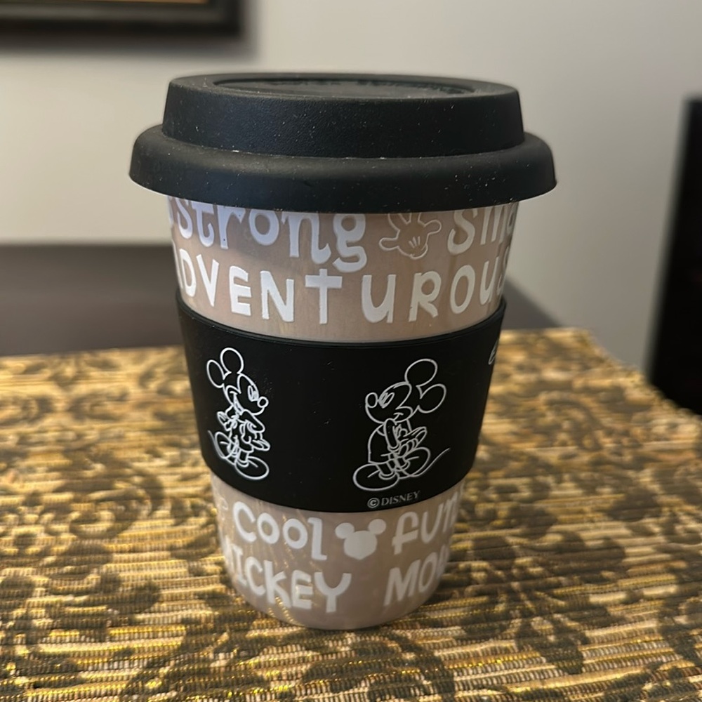 Adorable Mickey Mouse Ceramic Portable Coffee Mug. Disney